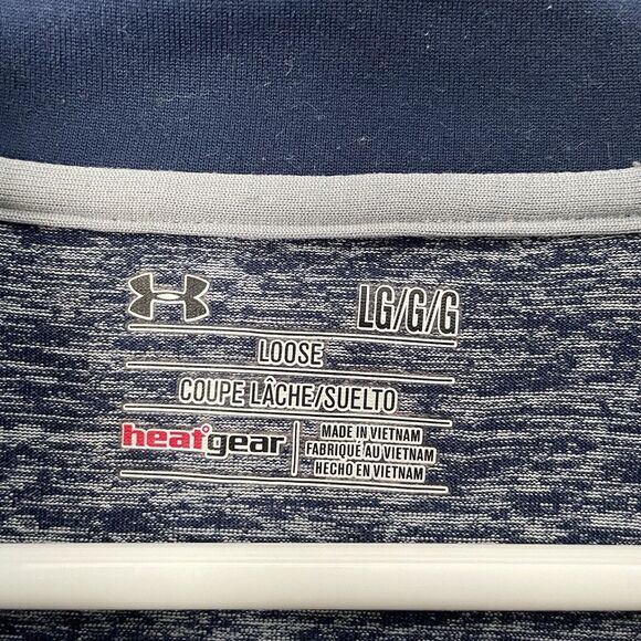 Under Armour Shirt Mens L 1/4 Zip Long‎ Sleeve Heat Gear Thermal Base Layer Blue - Picture 4 of 10